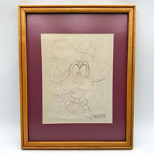1992 Disneyana Convention Goofy Cowboy Red Pencil Art Darren Hunt Framed Disney picture