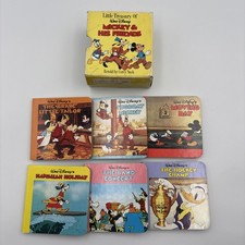 Vintage 1986 Little Treasury Walt Disney Mickey & Friends 6 Mini Hardback Books picture