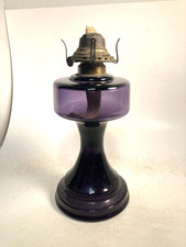 Early 1900s pedestal Lamp, Purple Oil Lamp, irradiated picture