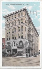 Dixie Building Greensboro NC First Skyscraper 1923 Postcard Cars picture