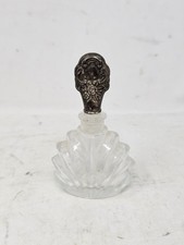 Antique Silver & Crystal Flower Shape Perfume Bottle picture