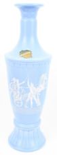 C1960 Jim Beam Light Blue Milk Glass Greek Chariot Olympian Bottle Decanter Vase picture