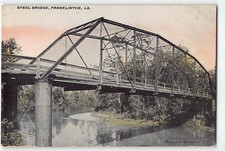 Steel Bridge FRANKLINTON, LA Louisiana Bourgeois 1910s Antique Postcard picture