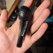 Vintage Savinelli ? Genuine Sandblast Bent Author Briar Tobacco Smoking Pipe VTG picture