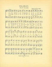 BELOIT COLLEGE Antique Song Sheet c 1906 