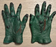 RARE  Vintage Ben Cooper Frankenstein Green Monster Hands Gloves 1984 Halloween  picture