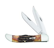 Case WR XX Pocket Knife Burnt 6.5 Bonestag Folding Hunter W/Sheath Item #3574... picture