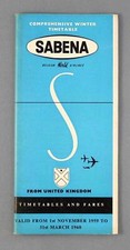 SABENA WINTER 1959/60 AIRLINE TIMETABLE BELGIAN WORLD AIRLINES BOEING 707 DC-7C picture