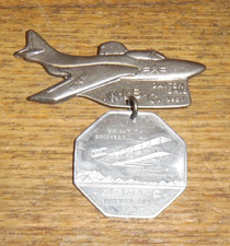 1957 W.I.B.C. Womens Int Bowling Congress Tournament Dayton Ohio Airplane Brooch picture
