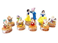 Schmid Disney Snow White and Seven Dwarfs Hand Painted Music Box Set of 9 RARE picture