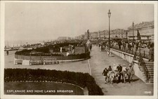Brighton Esplanade and Hove Lawns c1900s-10s Real Photo Vintage Postcard picture
