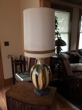 Vintage Mid-Century MCM Large Ceramic Table Lamp Original Shade picture