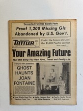 1974 Jan 20th The National Tattler Newspaper, Ghosts Haunts Joan Fontaine (VRN10 picture
