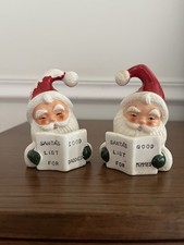 Vintage Shafford Christmas Santa’s List Salt And Pepper Shakers *READ picture