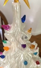 Vtg Atlantic Mold White Ceramic Christmas Tree 17