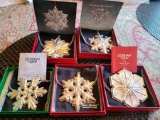 1990 1991 1992 1993 & 1994 Gorham Sterling Silver Snowflake Ornaments picture