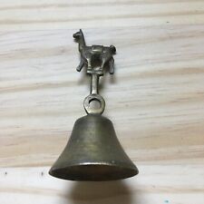 Vintage 1950s Cusco South America Hand Bell Decorated w/ lama alpaca 3.5