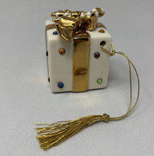 VTG Lenox Jeweled Gift Box Present Porcelain Ornament 2003 Annual Holiday Gems picture