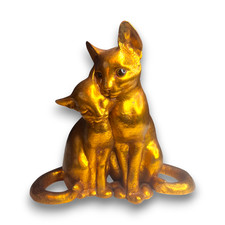 MCM Anthony Freeman McFarlin Gold Cat Figurine Vintage Mid Century picture