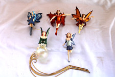 Lot 5 Vintage Amy Brown Fairy Divas Ornaments Retired 2002 Add An Accent Fantasy picture