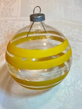 Lot 128 - VTG WWII Era Unsilvered Shiny Brite Ornament with Stripes picture