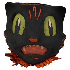 Vandolls Folkart ~ Shocked Black Cat Lantern picture
