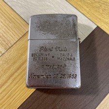 Vintage 1953 Zippo Lighter US Steel United Steelworkers Plant Visits Rare picture