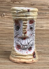Tiki Bob Zombob Tiki Mug Handmade Ouline Island Yellow Glaze 5