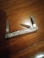 Vintage Small Sterling Silver Ornate Pocket Knife 3 Blades  Germany 2 1/2