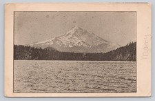 Vtg/Atq Post Card Snow Capped Mountain Lake View R352 picture