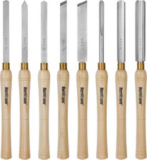HURRICANE 8pc Wood Lathe Chisel Set, M2 HSS Wood Turning Tools with 10
