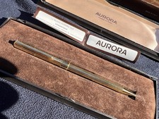 Vintage 1960s-70s AURORA 98 Gold Plated Ballpoint Pen In Box From Italy picture