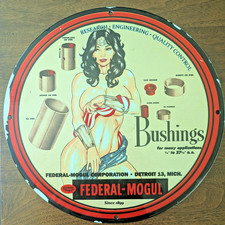 Federal Mogul Vintage Garage Sign with Wonder Woman pinup picture