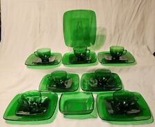 23 Pc Anchor Hocking CHARM FOREST GREEN Dining Set 1950-54 Fire King USA VGUC picture