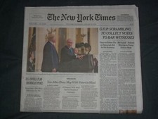 2020 JANUARY 29 NEW YORK TIMES- GOP SCRAMBLING TO COLLECT VOTES TO BAR WITNESSES picture