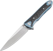 Artisan Cutlery Shark Framelock Blue Titanium Carbon Fiber S35VN Knife 1707GBU picture