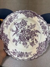 Vintage Antique Crown Ducal Bristol Mulberry Purple Dinner Plate 9 3/4