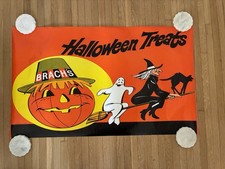 1970s-1986 Vintage Brach’s Halloween Treats Candy Store Display Poster Banner 🎃 picture