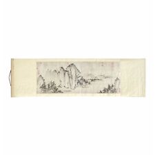 Chinese Black Ink Water Mountain Horizontal Scroll Painting Wall Art ws1889 picture