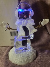 Vtg Seasons of Cannon Falls acrylic lightup ice-cube snowman ornament figurine picture