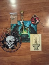 Gothic Witch Decor Lot Skull Sun Catcher Pentagram Earrings Pencil Magic Key picture