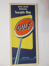 Gulf Tourgide Map of Utah Idaho Montana circa 1949 picture
