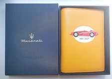 Genuine Maserati 1957 250F Orange Leather Passport  ID Credit Card Holder NIB picture