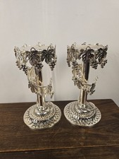 2pc Studio Silversmith Silverplated Grapevine Taper/Pillar Candlestick Holders picture