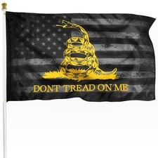 XIFAN Premium Don't Tread On Me Gadsden Black American Flag, 100D Heavy Duty ... picture