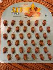 Vintage 1988 ALF Russ Flocked Pins 36pc Original Store Display Board Alien NOS picture