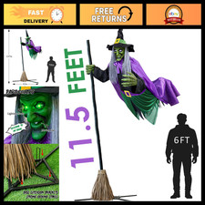 11.5 Ft Animated Hovering Witch - Sound & Touch Activated Halloween Decor Props picture