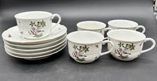 Ceralene A. Raynaud Limoges Les Oiseaux Set of 5 Coffee Tea Cups & Saucers READ picture