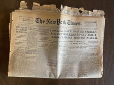 1946 JAN 15 NEW YORK TIMES - ELECTRIC WORKERS OUT TODAY, PHONES NORMAL Late City picture