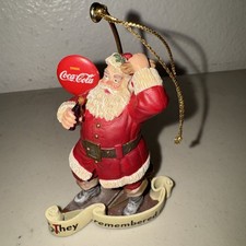 1999 Danbury Mint Coca Cola Santa Claus Christmas Ornament They Remembered Me picture
